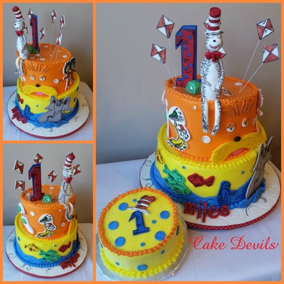Dr Seuss Cat in the hat cake
