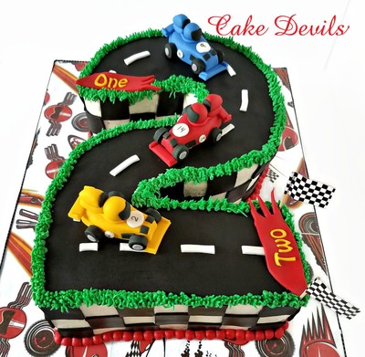 Race Car Number Cake