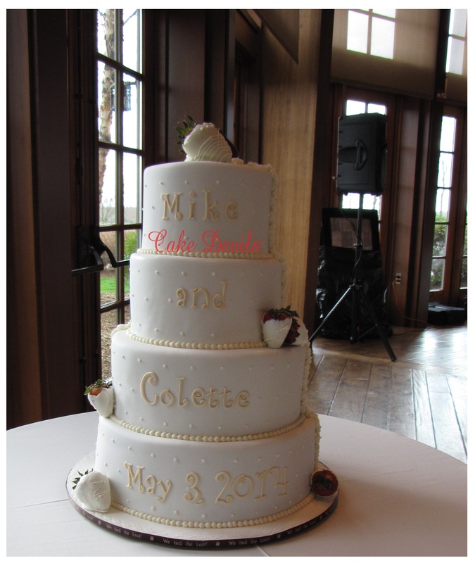 white & chocolate wedding cake