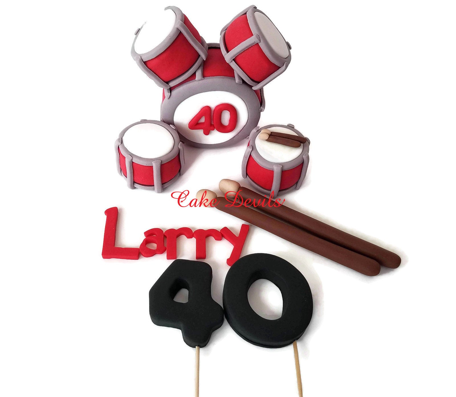 Drummer Musician Drums Birthday Cake Topper Personalized