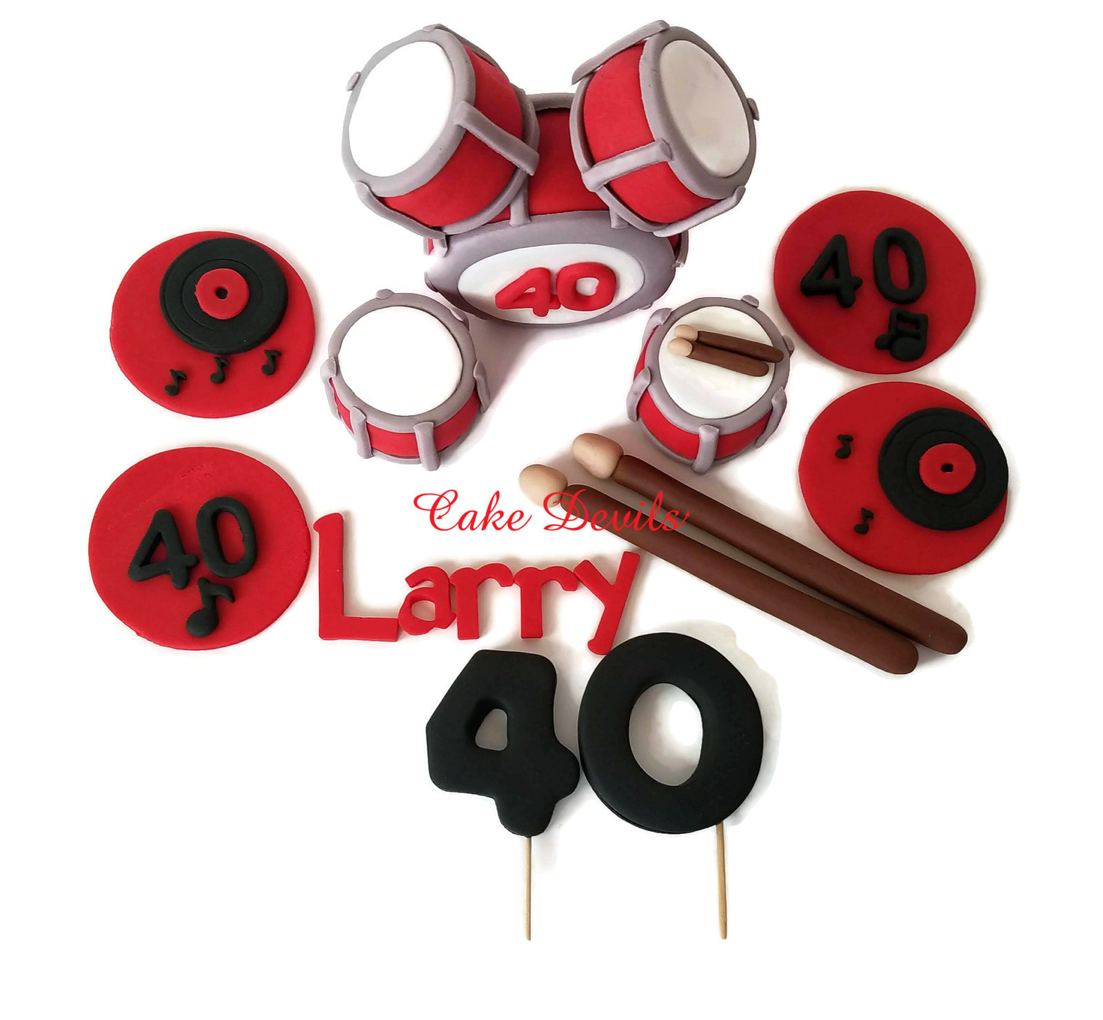 Drummer Musician Drums Birthday Cake Topper Personalized