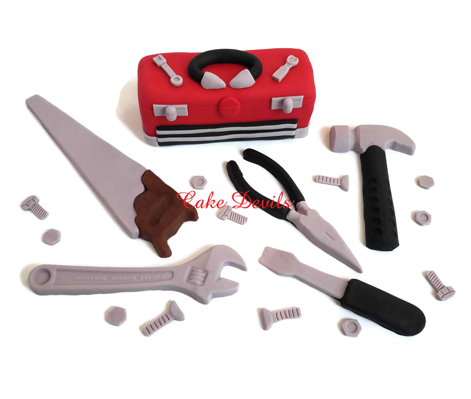 Tools Cake Toppers, Tools Cake Decorations, Fondant tools, Toolbox Cake,  Fondant, Handmade Edible