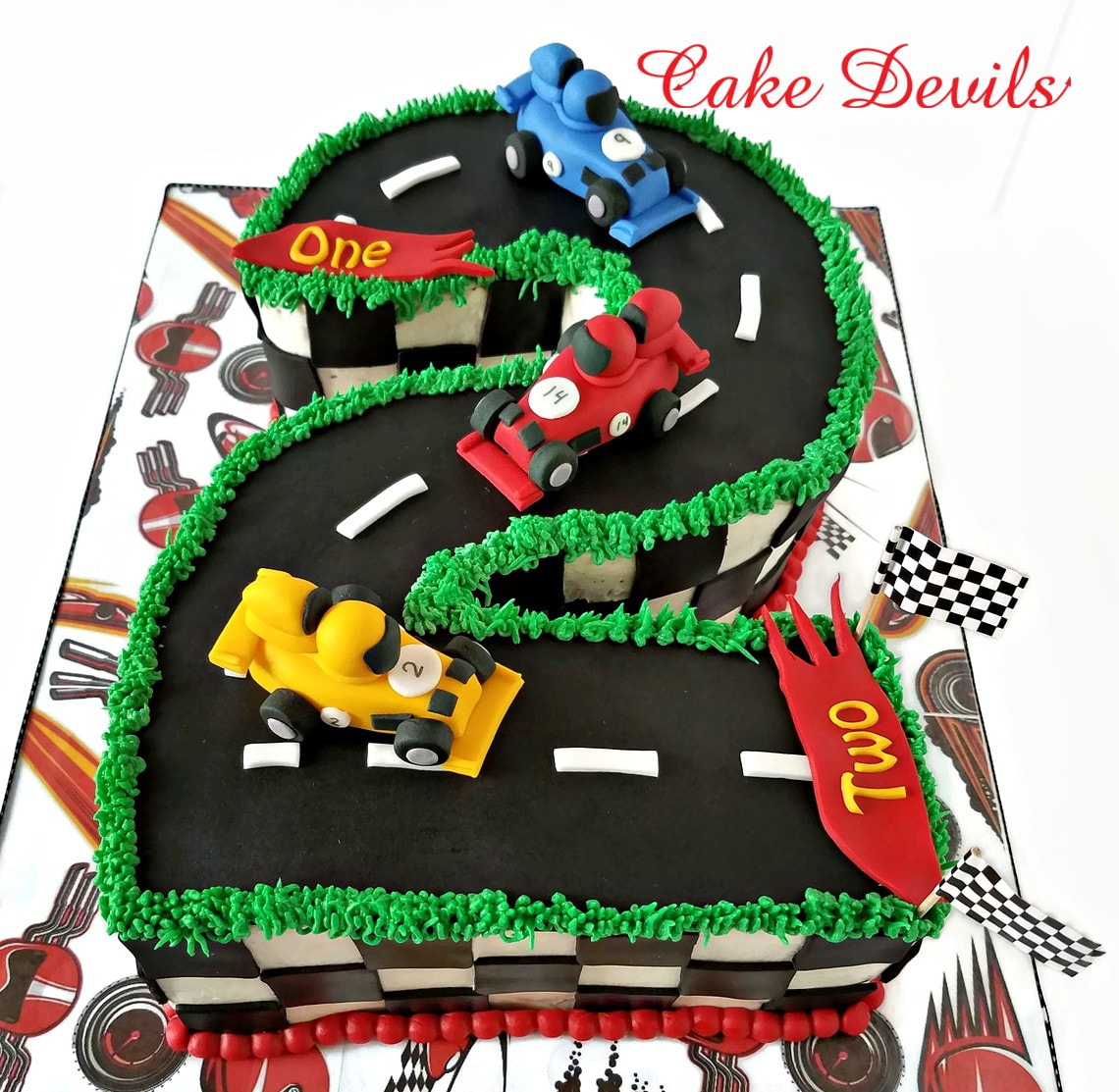 Mini Race Car Fondant Cake Toppers, Handmade Edible Sports Car