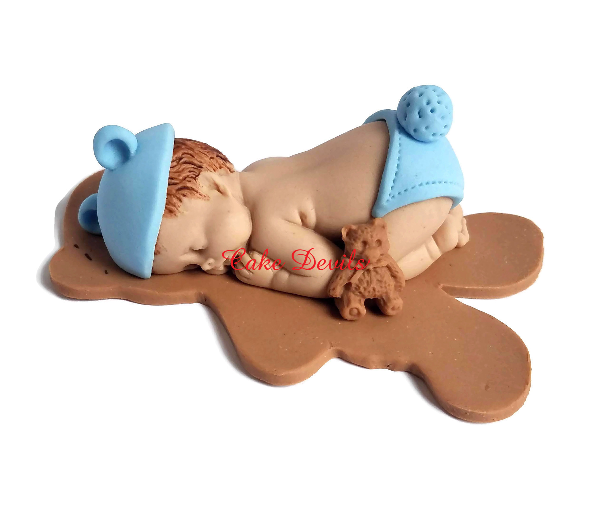 Teddy Bear Christening Birthday Cake Decoration Baby Shower Cake Topper
