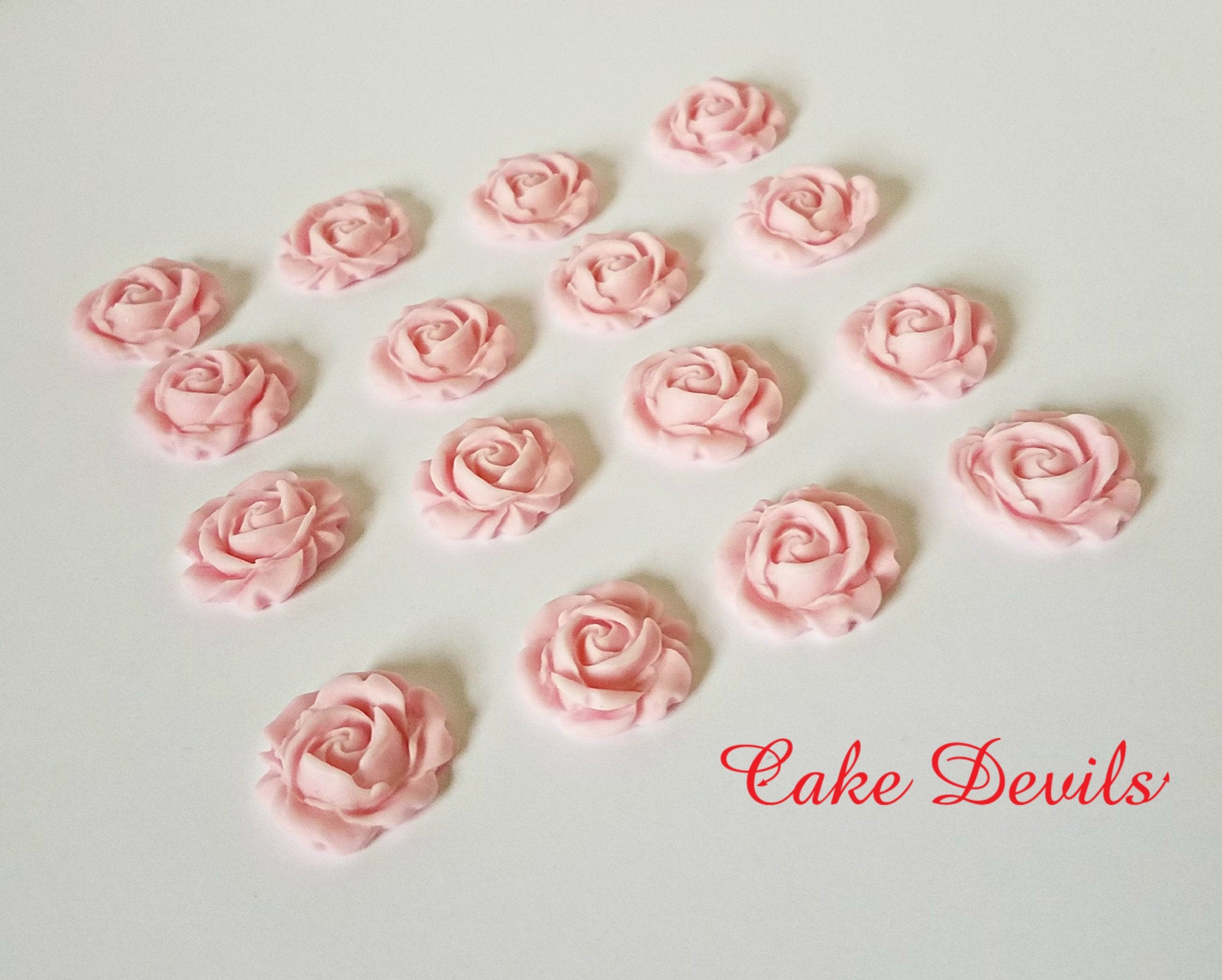 Edible Fondant Handmade Flower cupcake Topper Decoration Baby Bridal Shower Rose 