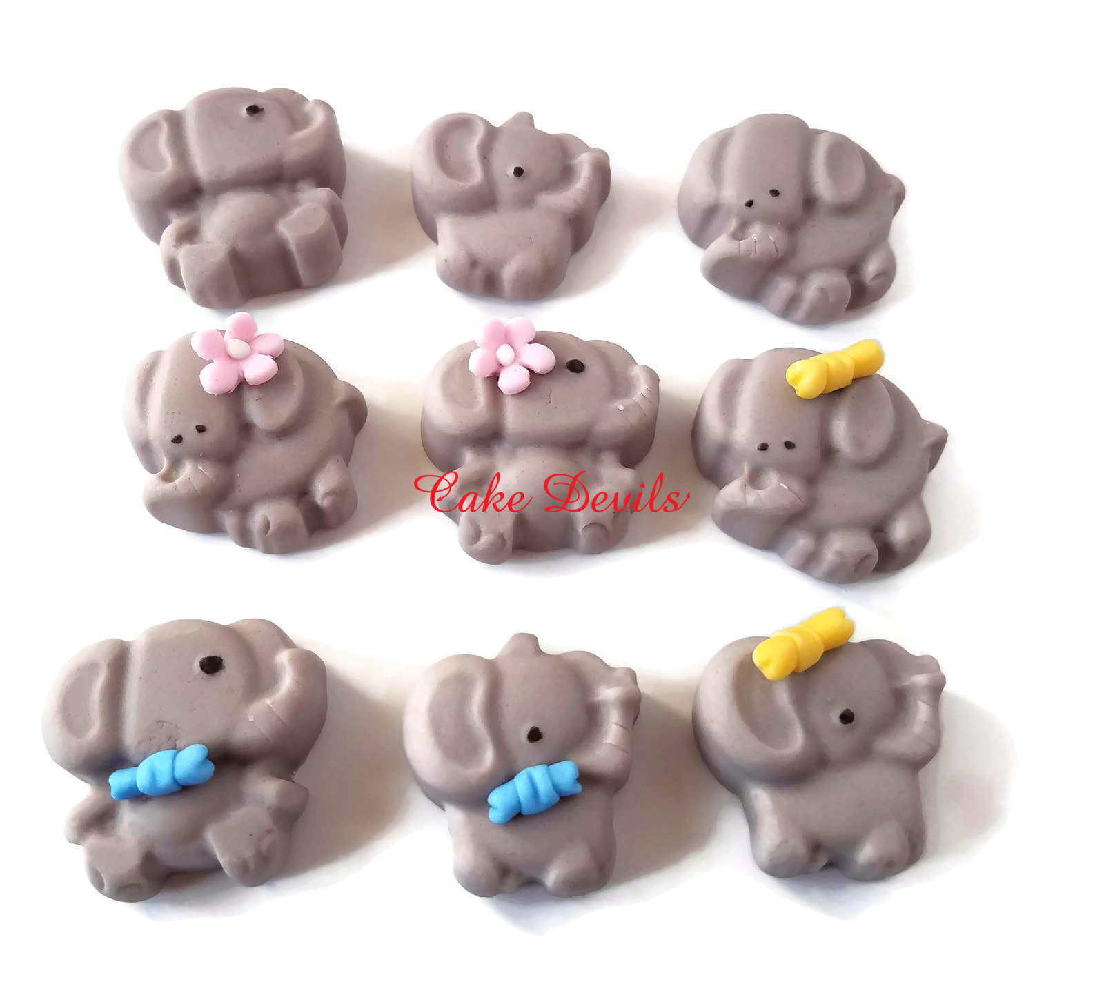 6 décorations pour petit gateau, topper cupcake thème éléphant
