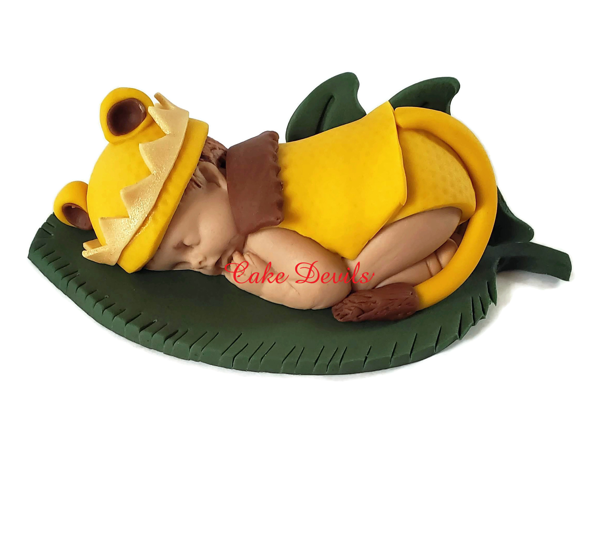 Lion Baby Shower Cake Topper, Fondant Sleeping baby, King of the Jungle  Baby Shower Decorations, Lion with Crown, Handmade Edible